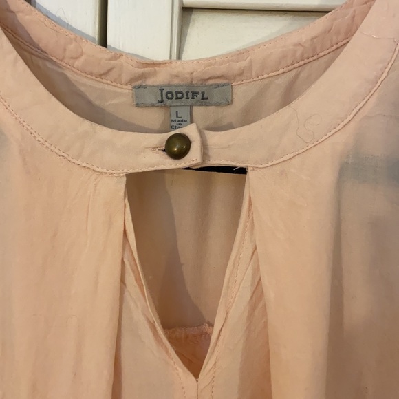 Jodifl, gorgeous light peach blouse. Has tassels on sleeves, and pockets😁 - Picture 2 of 5